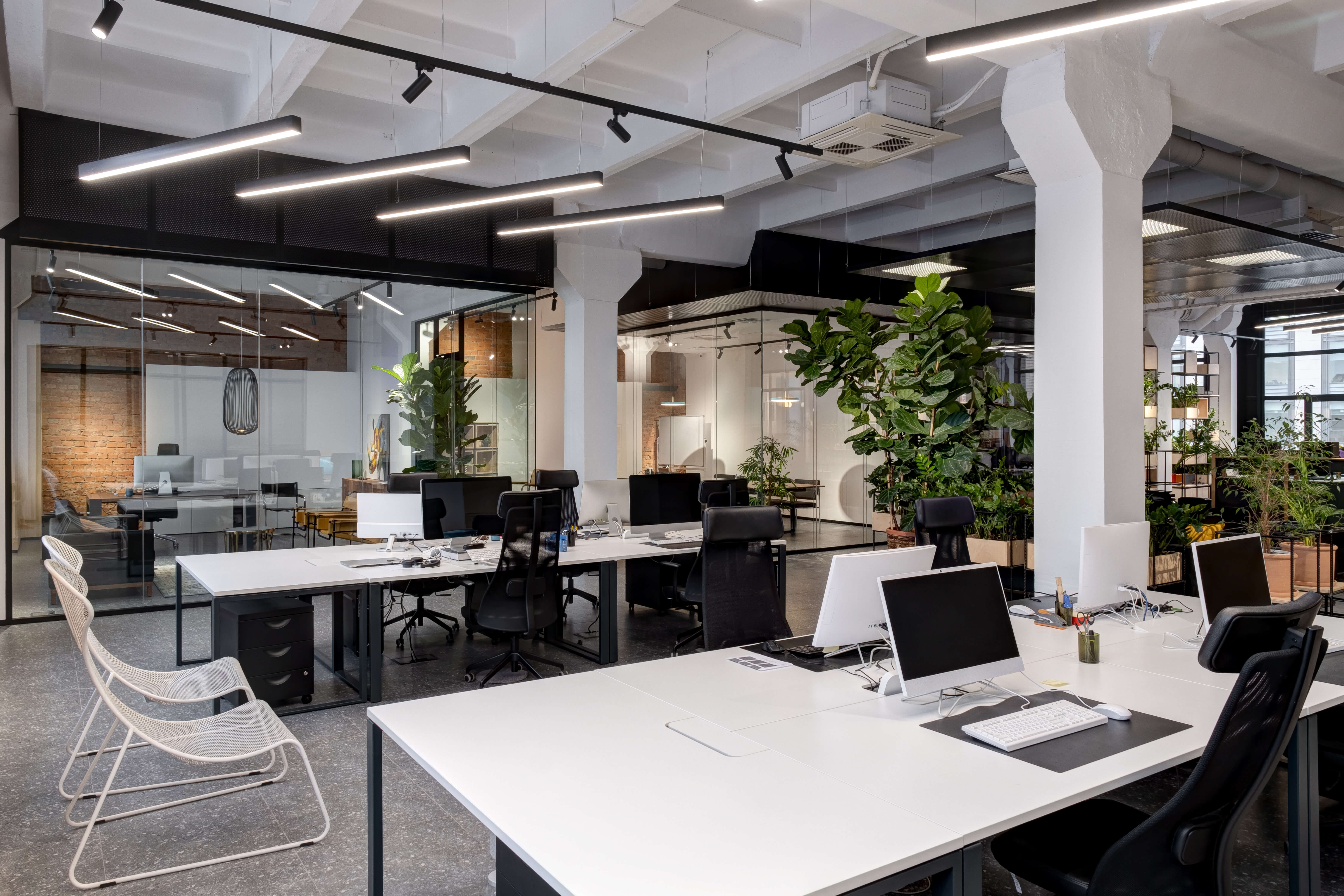 inside a large office space